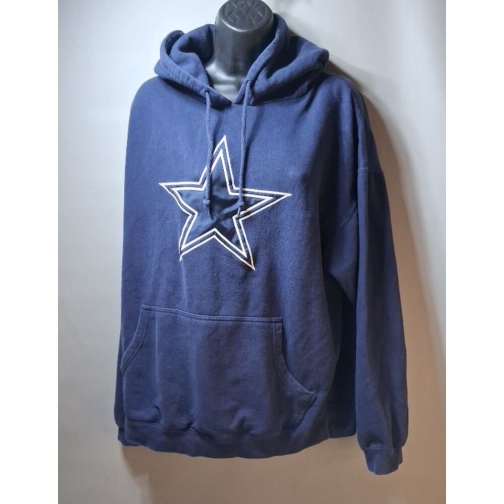 Dallas Cowboys NFL Team Apparel Blue Pullover Hoodie Men's Size Large Logo